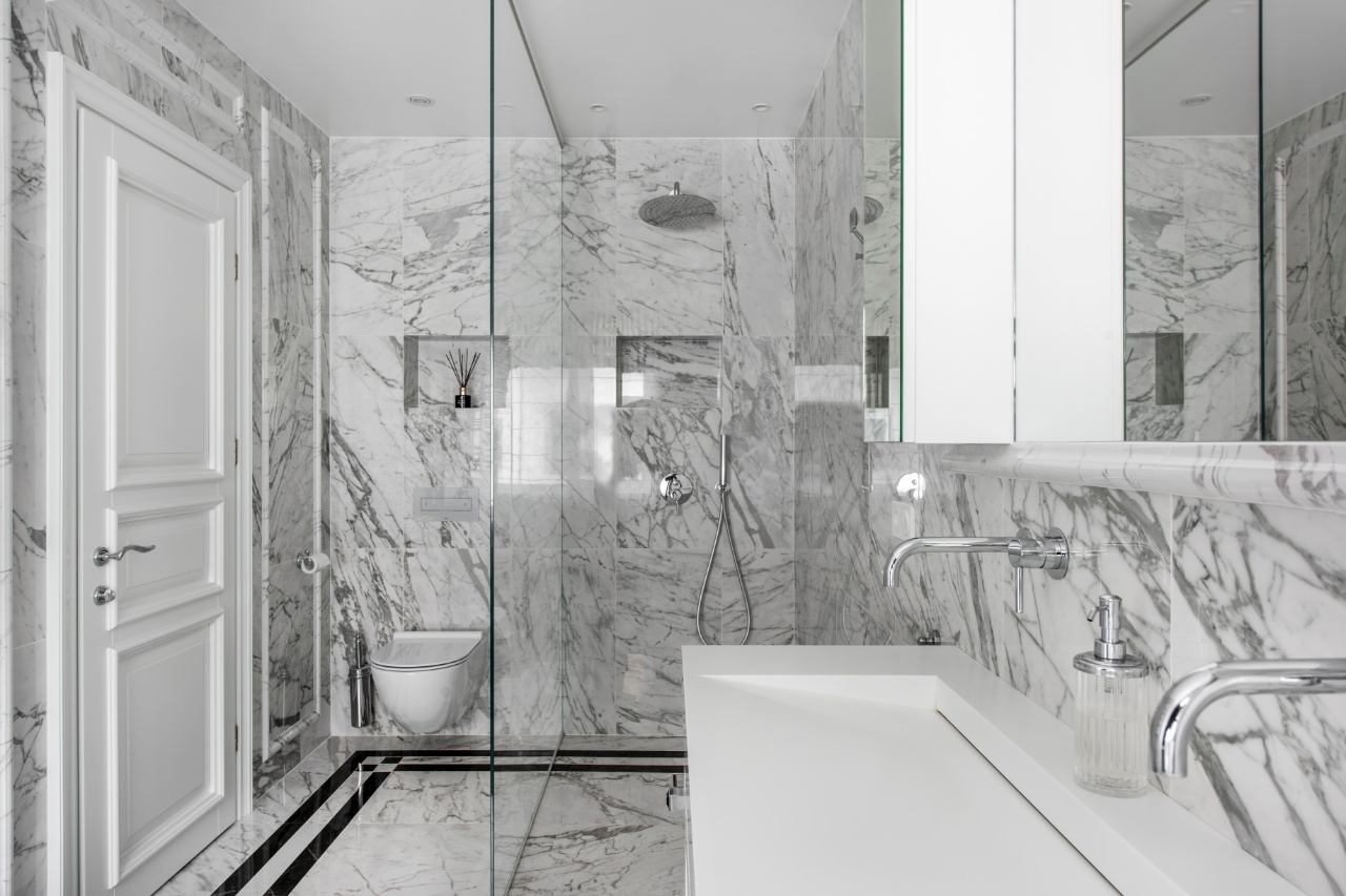 Vonios kambario ir dušo interjeras su stiklu